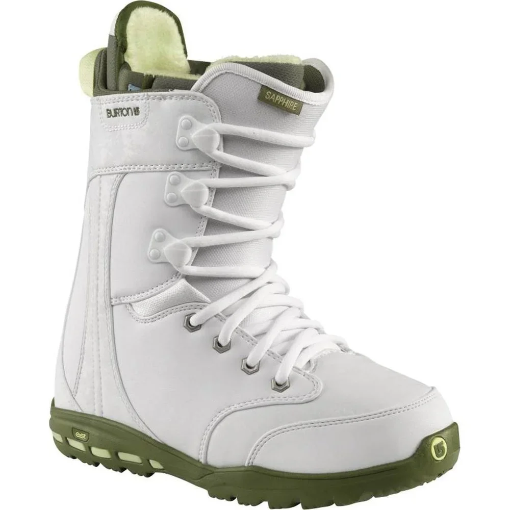 NEW Burton Sapphire Snowboard Boots!  White & Green  Sizes 5.5 6.5 Euro 36 37